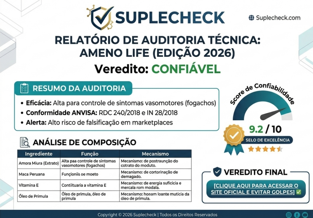 "Relatório de Auditoria Técnica Suplecheck - Ameno Life Confiável RDC 240/2018".